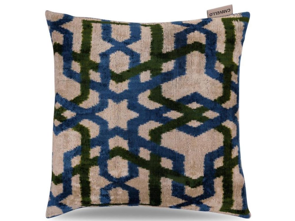 Bed Pillows |  Canvello Luxury Blue Green Geometric Pillow For Couch – 16X16 Inch Bed Pillows Bed Pillows