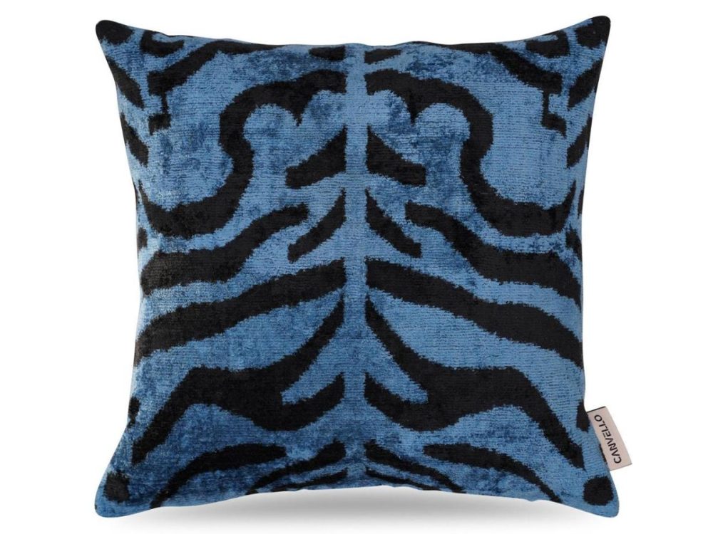 Bed Pillows |  Canvello Luxury Blue Tiger Print Pillow For Couch – 16X16 Inch Bed Pillows Bed Pillows