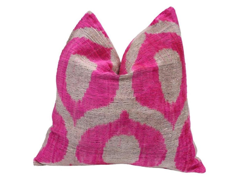 Bed Pillows |  Canvello Velvet Pink And Gold Pillow | 16 X 16 In (40 X 40 Cm) Bed Pillows Bed Pillows