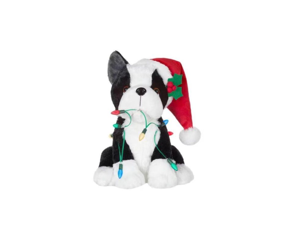 Holiday Decor |  12 In. Plush Animated Dog With Lights Home Accents Holiday Decor Accents