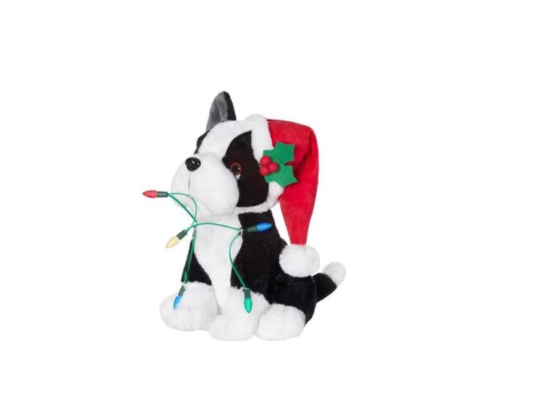 Holiday Decor |  12 In. Plush Animated Dog With Lights Home Accents Holiday Decor Accents