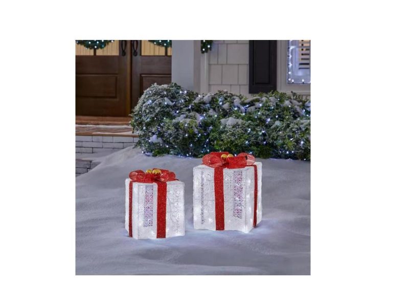 Holiday Decor |  2-Piece Twinkling Led Gift. Boxes Holiday Yard Decoration Home Accents Holiday Decor Accents