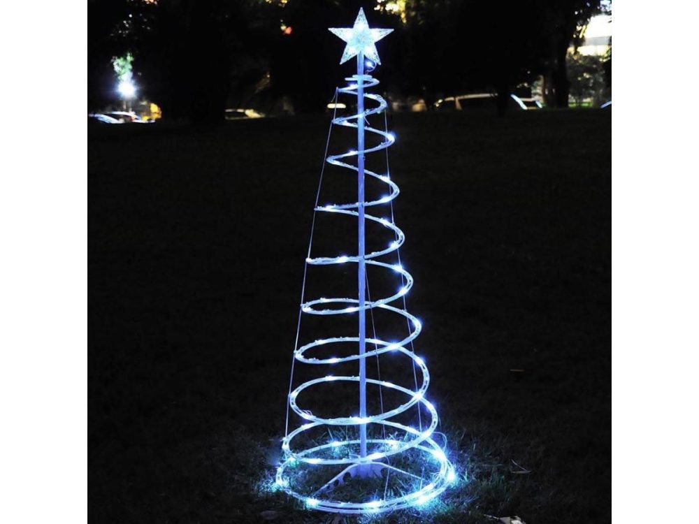 Holiday Decor |  6 Ft Christmas Xmas Led Spiral Tree Light Battery Cool White Holiday New Year Decor Holiday Decor