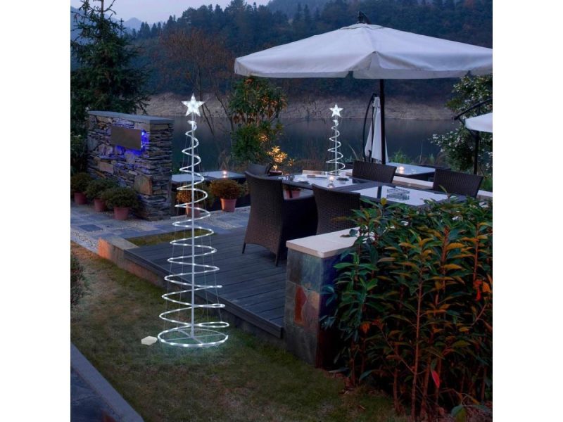 Holiday Decor |  6 Ft Christmas Xmas Led Spiral Tree Light Battery Cool White Holiday New Year Decor Holiday Decor