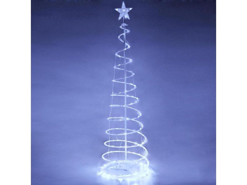 Holiday Decor |  6 Ft Christmas Xmas Led Spiral Tree Light Battery Cool White Holiday New Year Decor Holiday Decor