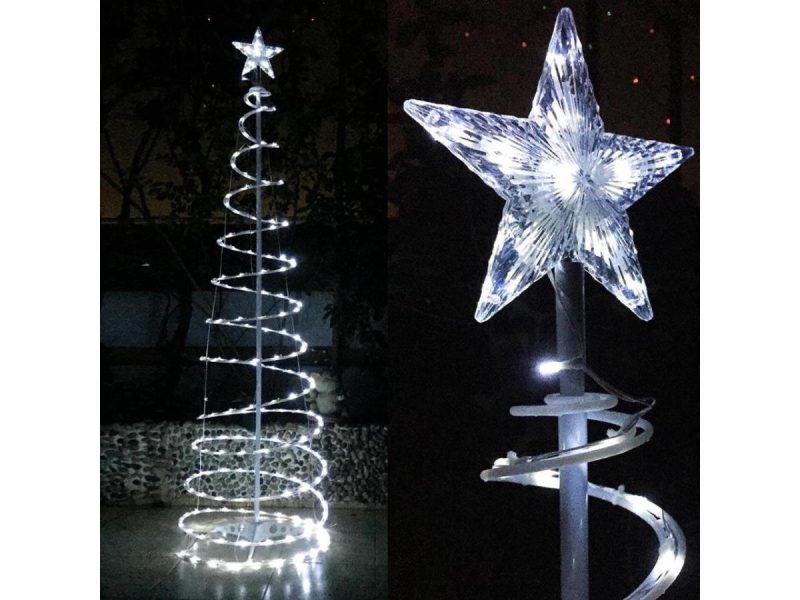 Holiday Decor |  6 Ft Christmas Xmas Led Spiral Tree Light Battery Cool White Holiday New Year Decor Holiday Decor