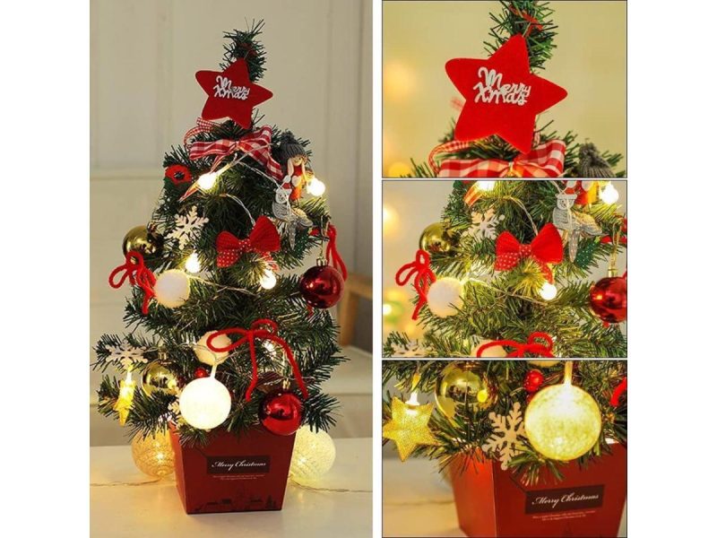 Holiday Decor |  Mini Christmas Tree Decoration Desktop With Battery Operated Led  Lights Party Decor Holiday Decor