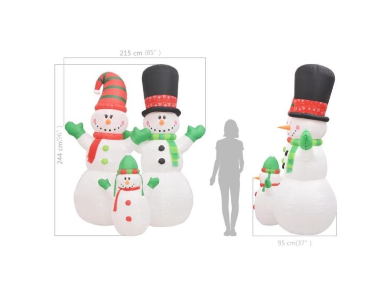 Holiday Decor |  Vidaxl Christmas Decoration Inflatable Snowmen Family Led Party Decoration Ip44 Decor Holiday Decor