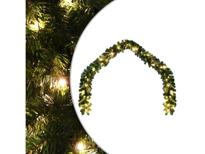 Holiday Decor |  Vidaxl Christmas Garland Decoration Artificial Xmas Garland With Led Lights Decor Holiday Decor