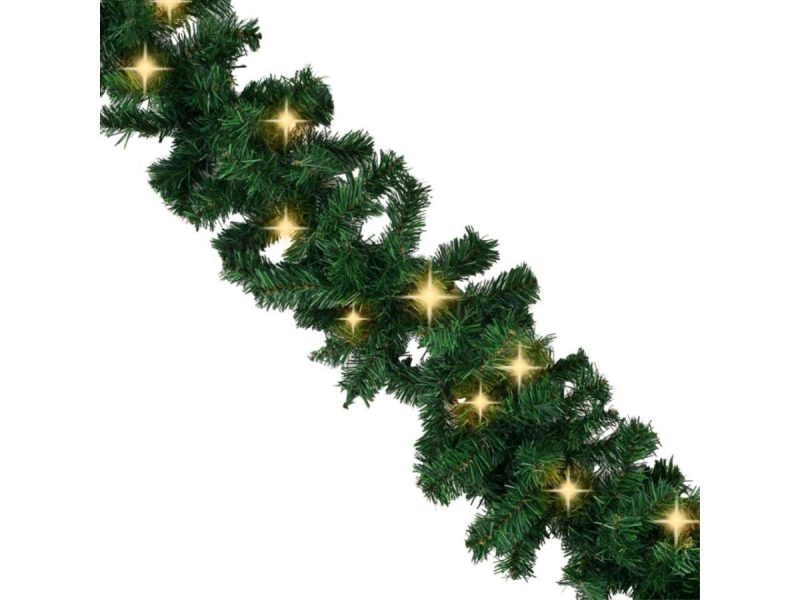 Holiday Decor |  Vidaxl Christmas Garland Decoration Artificial Xmas Garland With Led Lights Decor Holiday Decor