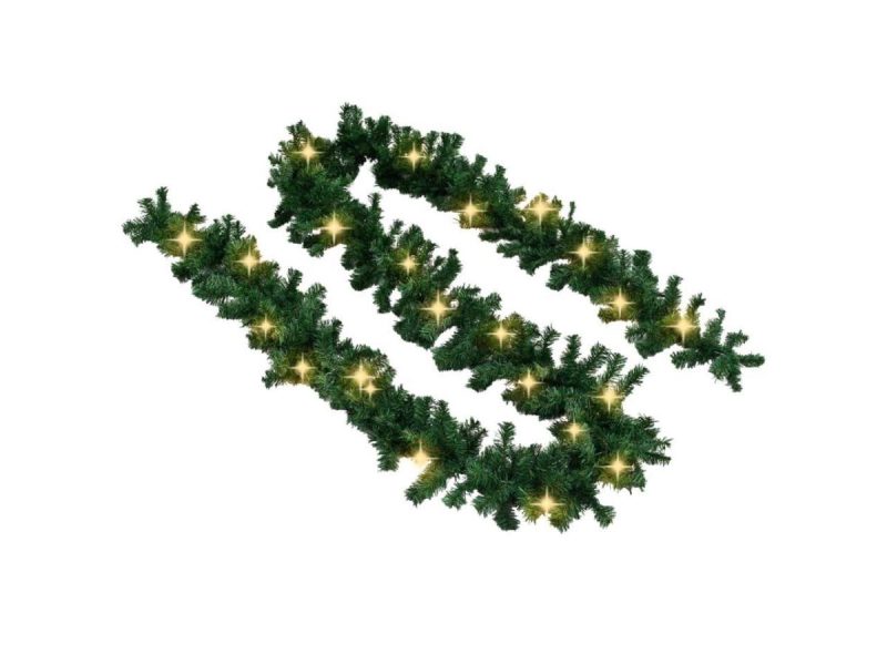 Holiday Decor |  Vidaxl Christmas Garland Decoration Artificial Xmas Garland With Led Lights Decor Holiday Decor