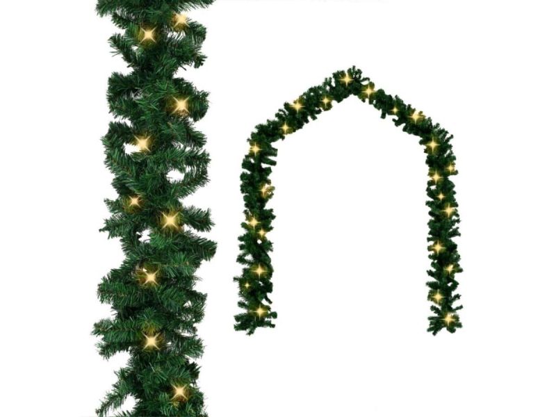 Holiday Decor |  Vidaxl Christmas Garland Decoration Artificial Xmas Garland With Led Lights Decor Holiday Decor