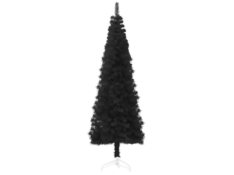 Holiday Decor |  Vidaxl Christmas Tree Decor Slim Artificial Half Xmas Tree With Stand Black Decor Holiday Decor