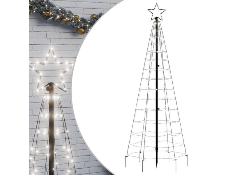 Holiday Decor |  Vidaxl Christmas Tree Light With Spikes Xmas Decoration 220 Leds Cold White Decor Holiday Decor