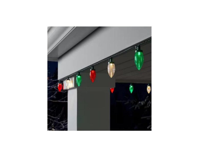 Holiday / String Lights |  100L Red Green And Warm White Smooth C9 Steady Lit Led Lights Home Accents Holiday Decor Accents