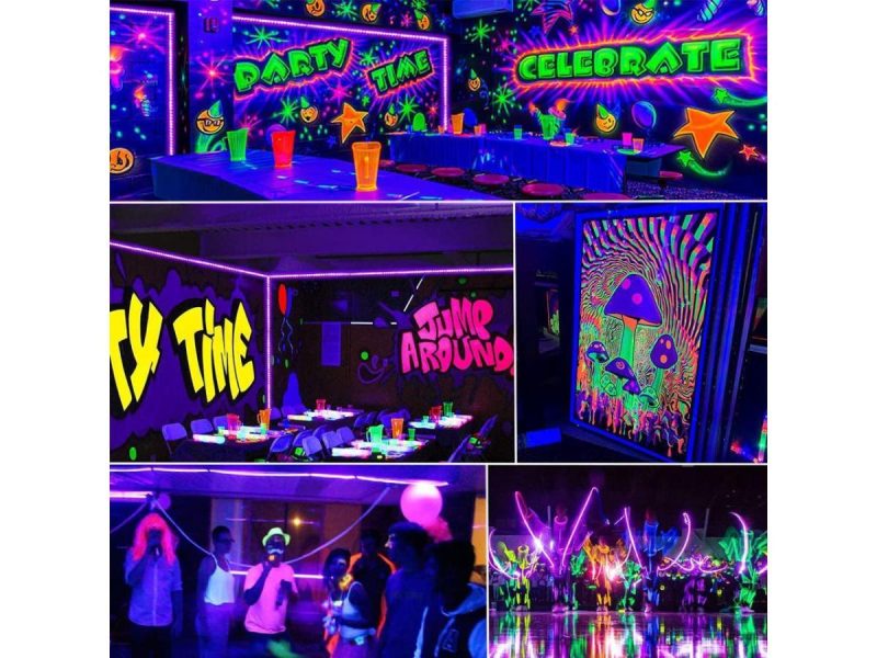 Holiday / String Lights |  12M/40Ft Led Uv Black Light Belt Kit With Remote Control, 720 Leds, 12V Flexible Black Light For Children’s Interior Decoration, Black Light Parties, Body Painting 40 Ft. Decor Holiday / String Lights