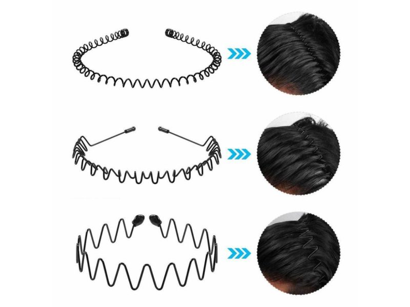 Holiday / String Lights |  6Pcs Men Women Metal Hair Headband Wave Style Hoop Band Comb Sports Hairband Us Decor Holiday / String Lights