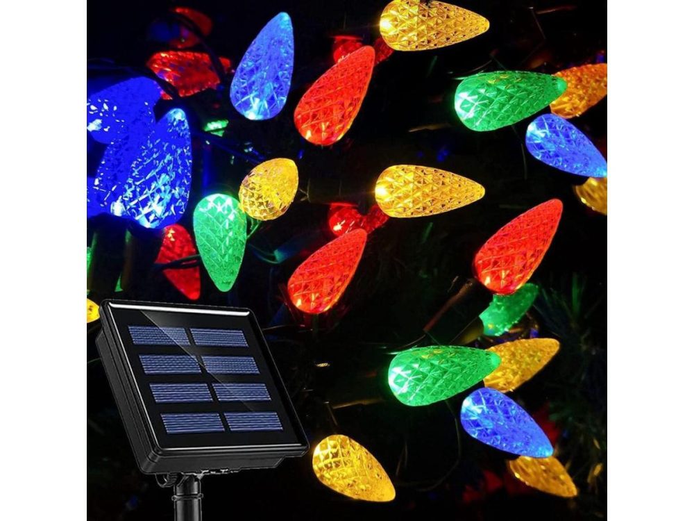 Holiday / String Lights |  Hugsvik 39Ft 100 Led Solar C6 Christmas Lights Outdoor, 8 Modes Solar Christmas Strawberry Lights, Waterproof Outdoor Solar Christmas String Lights For Xmas Tree, Holiday, Garden, Patio, Arbor Decor Decor globalcrown