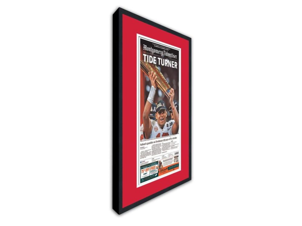 Home Accents |  11X22 Newspaper Frame – With Red And White Double Mat – Made To Display Newspapers Measuring 11X22 Inches Decor CustomPictureFrames.com