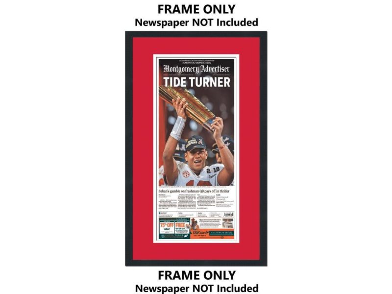 Home Accents |  11X22 Newspaper Frame – With Red And White Double Mat – Made To Display Newspapers Measuring 11X22 Inches Decor CustomPictureFrames.com