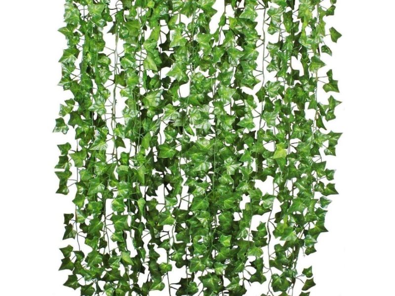 Home Accents |  12 Pack 98 Feet Fake Ivy Leaves Artificial Ivy Garland Greenery Garlands Hanging Plant Vine For Wedding Wall Party Room Astethic Stuff Decor Decor Home Accents