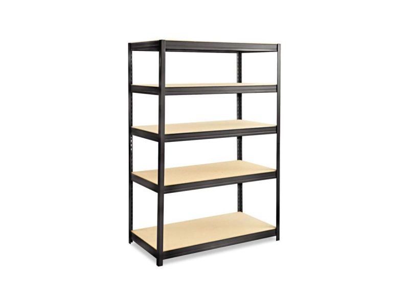 Home Accents |  Boltless Steel Shelving, Five-Shelf, 48W X 24D X 72H, Black Decor Home Accents