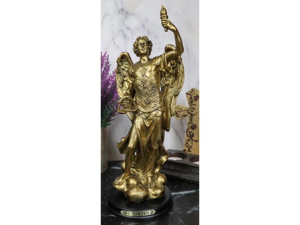 Home Accents |  Catholic Saint Uriel The Archangel Statue 8″H Patron Of Confirmation And Ecology Decor Ebros Gift