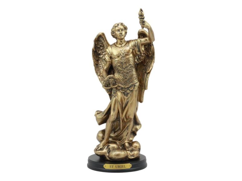 Home Accents |  Catholic Saint Uriel The Archangel Statue 8″H Patron Of Confirmation And Ecology Decor Ebros Gift