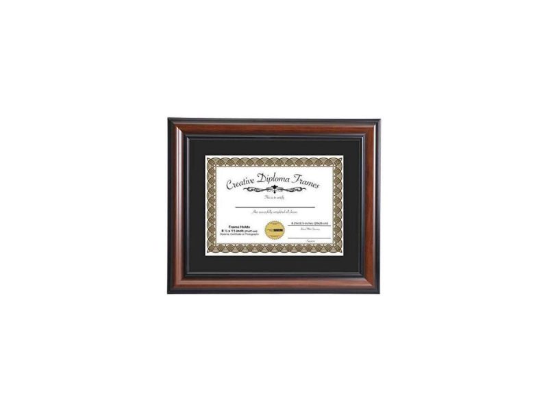 Home Accents |  Creative Picture Frames 8.5X11 Diploma Frame This 11X14-Inch Eco-Walnut Includes Black Matting Holds 8.5X11-Inch Media, With Installed Hangers For Either Orientation Decor Creative Picture Frames