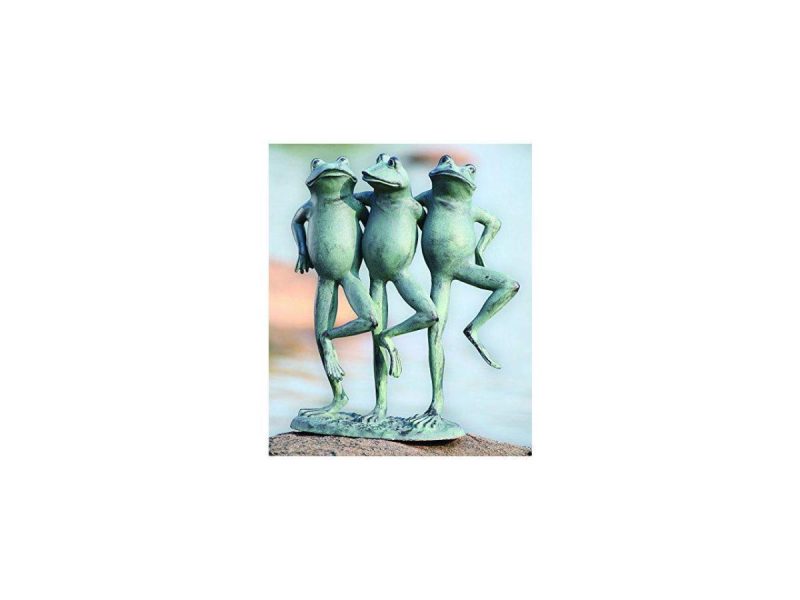 Home Accents |  Ebros Aluminum Best Pond Buddies Hand In Hand Dancing Frog Trio Garden Statue 19″H Decor Ebros Gift