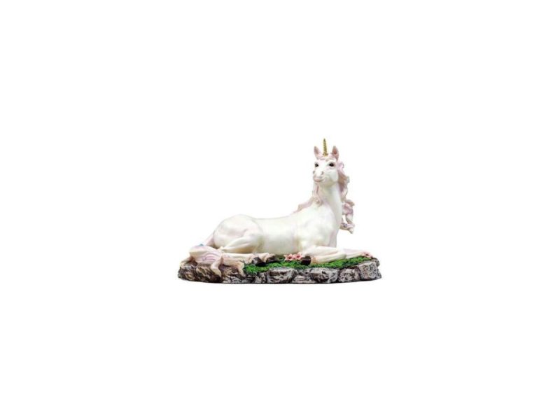 Home Accents |  Ebros Enchanted Forest Resting Golden Horn Unicorn Figurine Sacred Unicorn Glade 7.5″L Decor Ebros Gift