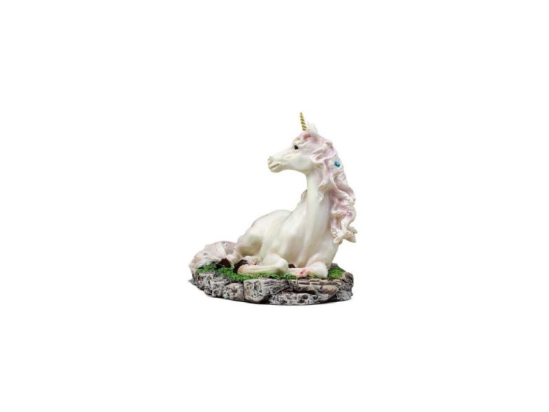 Home Accents |  Ebros Enchanted Forest Resting Golden Horn Unicorn Figurine Sacred Unicorn Glade 7.5″L Decor Ebros Gift