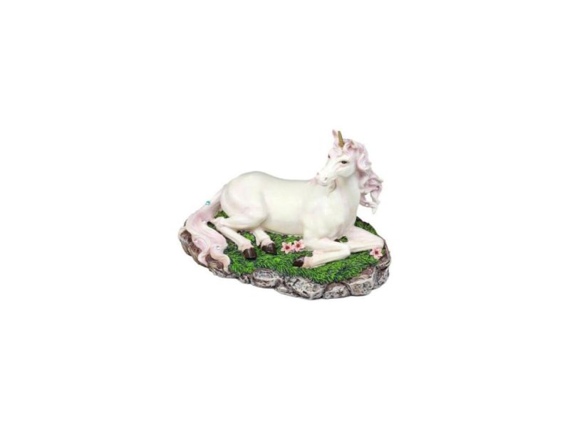 Home Accents |  Ebros Enchanted Forest Resting Golden Horn Unicorn Figurine Sacred Unicorn Glade 7.5″L Decor Ebros Gift