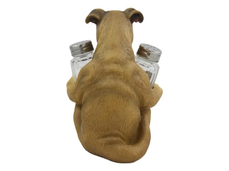 Home Accents |  Ebros Fawn Boxer Puppy Dog Hugging Glass Salt Pepper Shakers Holder 6.25″High Decor Ebros Gift