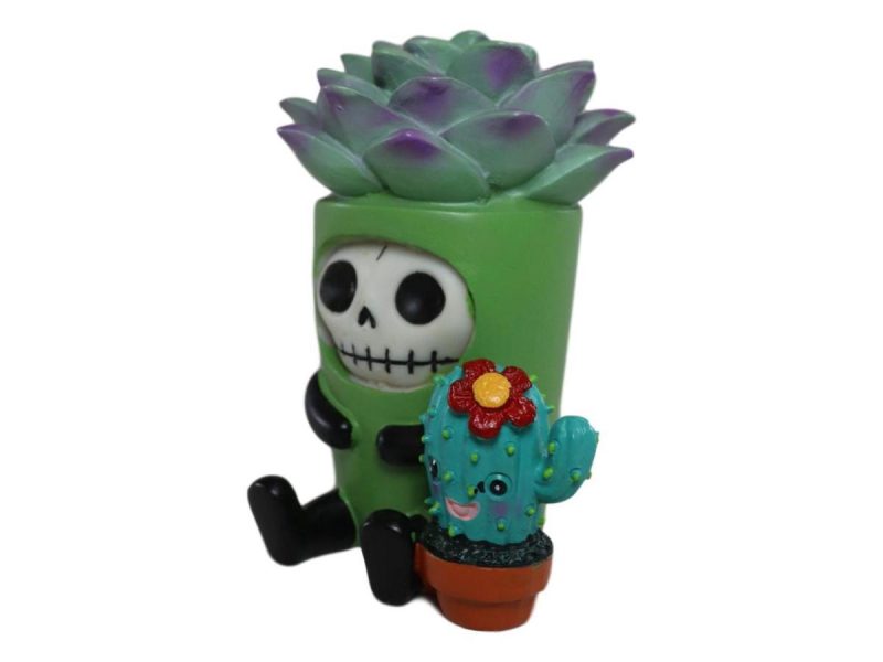 Home Accents |  Ebros Furry Bones Echy The Succulent Plant Pot With Cactus Skeleton Figurine Decor Ebros Gift