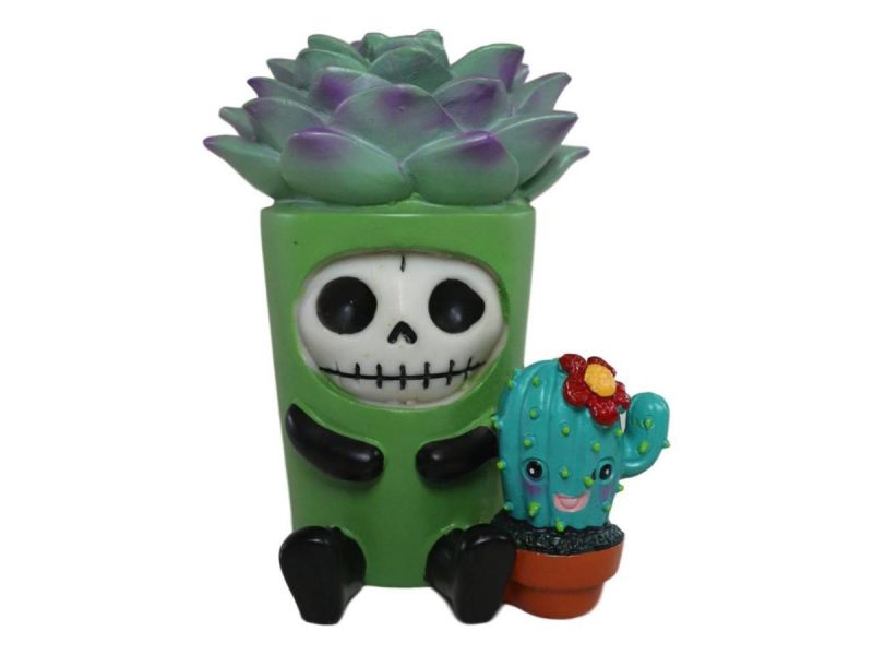 Home Accents |  Ebros Furry Bones Echy The Succulent Plant Pot With Cactus Skeleton Figurine Decor Ebros Gift