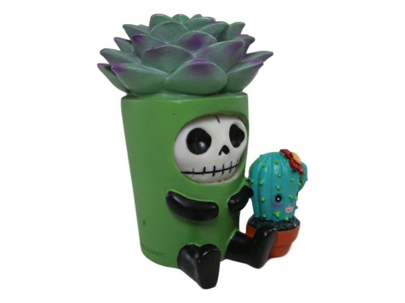 Home Accents |  Ebros Furry Bones Echy The Succulent Plant Pot With Cactus Skeleton Figurine Decor Ebros Gift