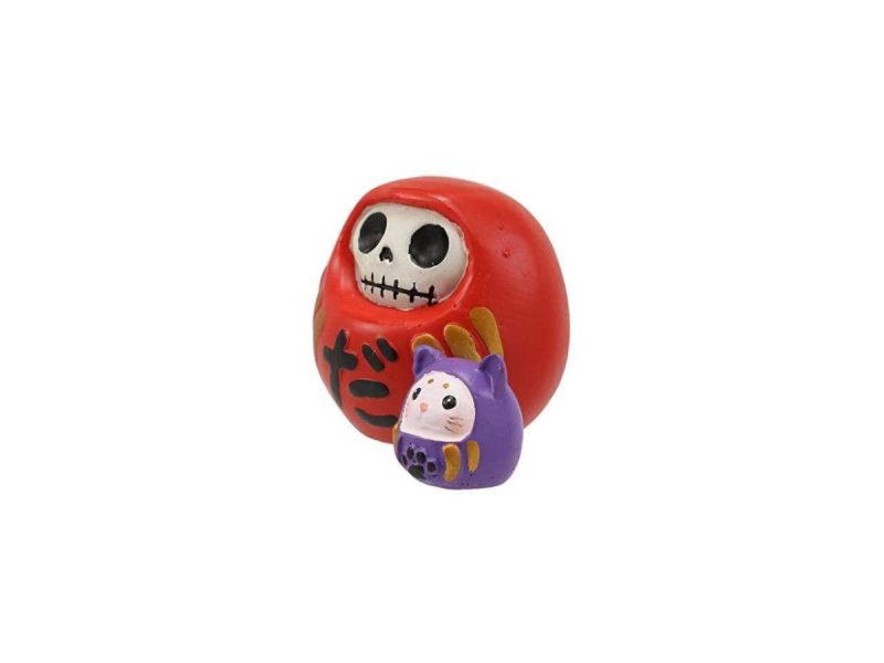 Home Accents |  Ebros Furrybones Japanese Daruma With Mouse Friend Skeleton Statue Toy Furry Bones Decor Ebros Gift