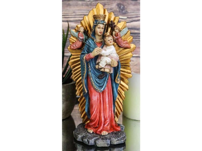 Home Accents |  Ebros Gift Our Lady Of Perpetual Help Figurine 6″ H Christian Catholic Blessed Virgin Mary Holding Child Jesus Byzantine Icon Home Altar Decor Sculpture Statue Decor Ebros Gift