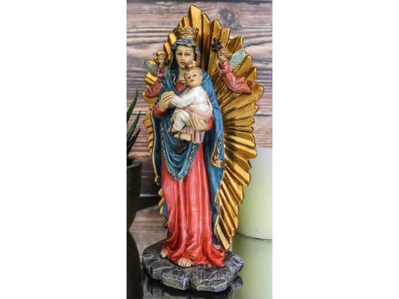 Home Accents |  Ebros Gift Our Lady Of Perpetual Help Figurine 6″ H Christian Catholic Blessed Virgin Mary Holding Child Jesus Byzantine Icon Home Altar Decor Sculpture Statue Decor Ebros Gift