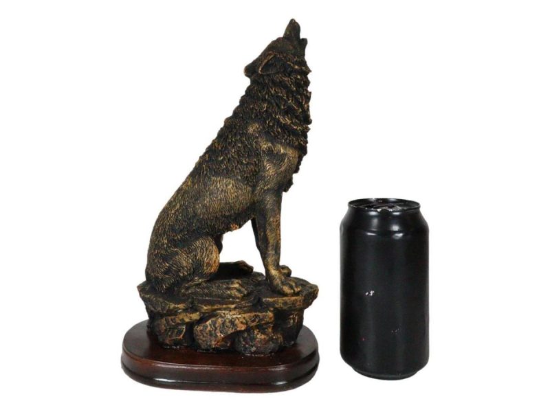 Home Accents |  Ebros Howling Wolf Statue 10.5″ Tall Alpha Wolf Pack Figurine In Faux Bronze Decor Ebros Gift