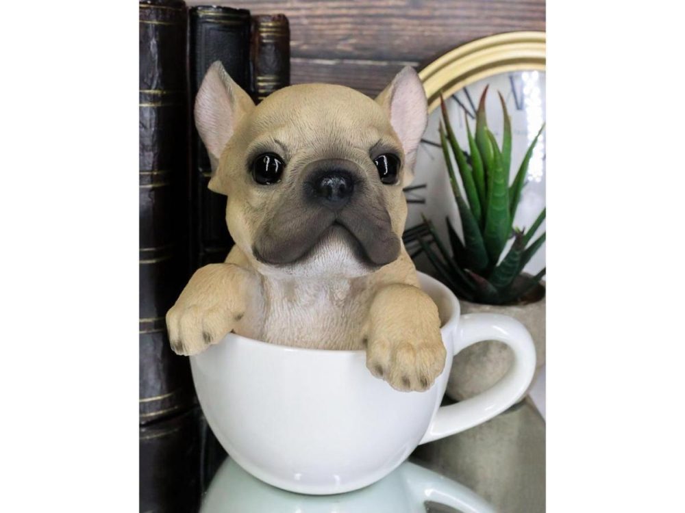 Home Accents |  Ebros Realistic French Bulldog Teacup Statue Pet Pal Frenchie Dog Breed Figurine Decor Decor Ebros Gift