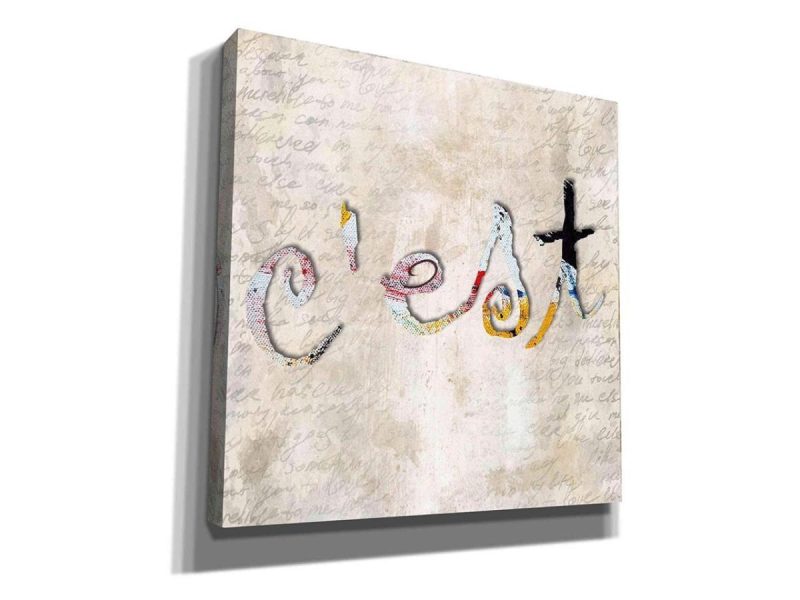 Home Accents |  Epic Graffiti Cest By Karen Smith Giclee Canvas Wall Art, 18″ X 18″, Beige Decor Home Accents