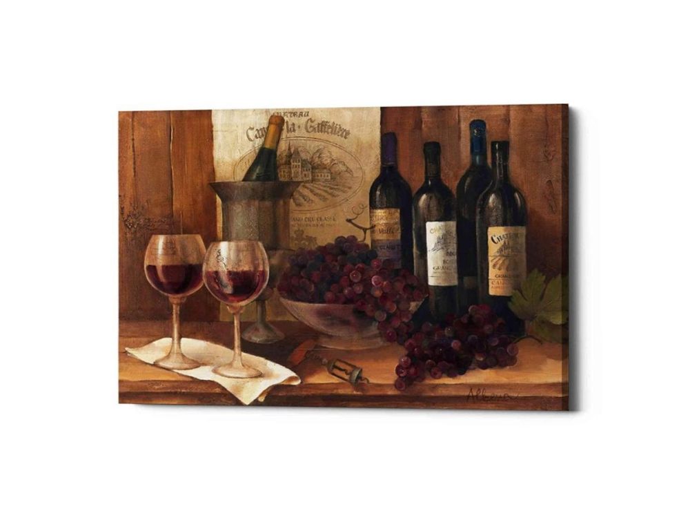 Home Accents |  Epic Graffiti Vintage Wine By Albena Hristova Giclee Canvas Wall Art, 18″ X 12″, Brown Decor Home Accents