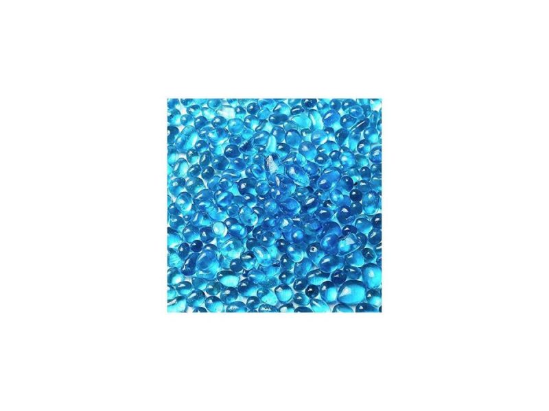 Home Accents |  Glass Stones, 1Lb/460G Irregular Sea Glass Pebbles Non-Toxic Artificial Crystal Gemstones For Aquarium Turtle Tank Vase Filler Terrarium Flowerpot Decoration, Lake Blue Decor Dazzling Displays