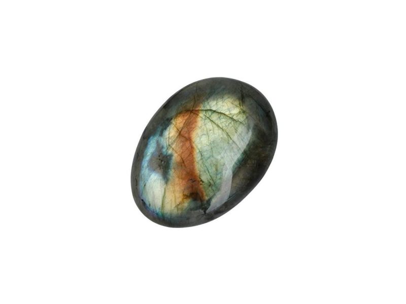 Home Accents |  Irregular Polished Labradorite Palm Stones Worry Stones Pebble Healing Crystal With Velvet Bag Decor Home Accents