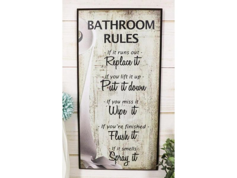 Home Accents |  Our Family Rules Wall Art Signs Decor Set Of 3 For Kitchen House Bathroom Accent Decor Ebros Gift