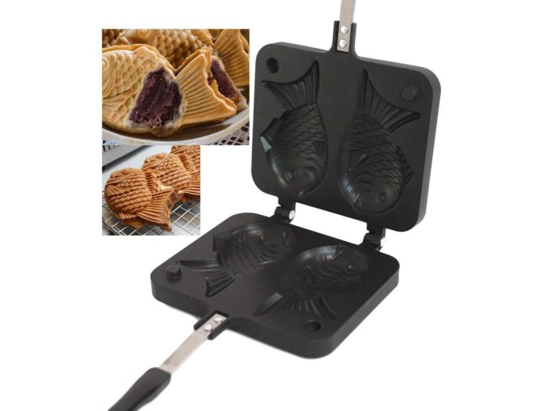 Home Accents |  Personal Aluminum Japanese Taiyaki Fish Shaped Dessert Waffle Cake Maker Pan Decor Ebros Gift