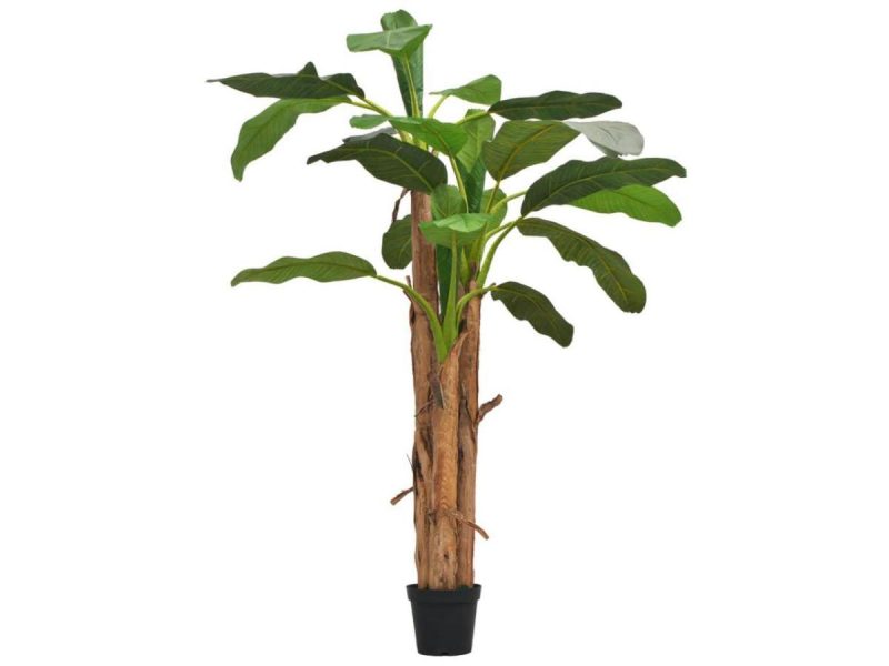 Home Accents |  Vidaxl Artificial Tree With Pot Fake Banana Tree Lifelike Tree 98.4″ Green Decor Home Accents