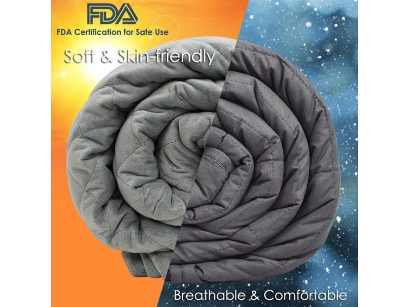 Home Textiles & Bedding |  15Lbs Weighted Blanket 100% Cotton W/ Super Soft Crystal Cover Decor Costway